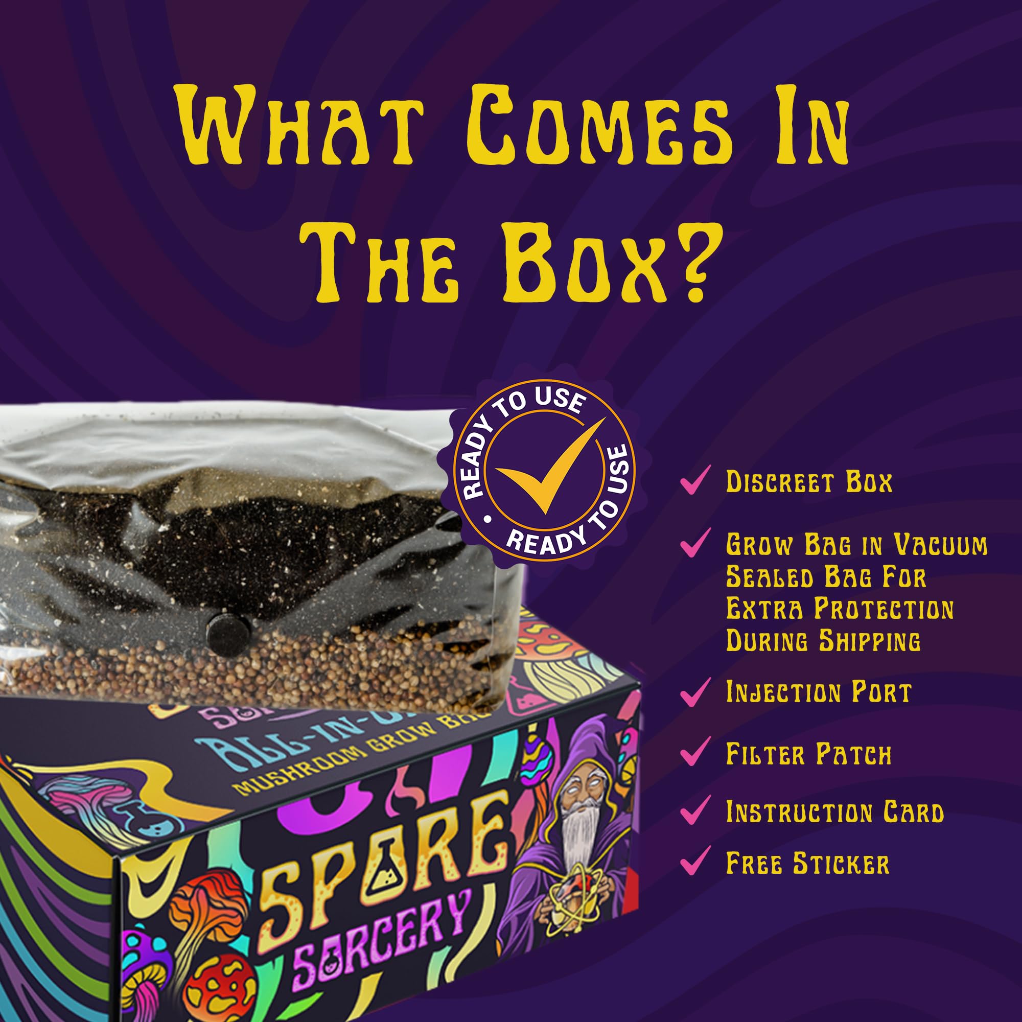 SPORE SORCERY 2 LB grow bag in a gardening setup