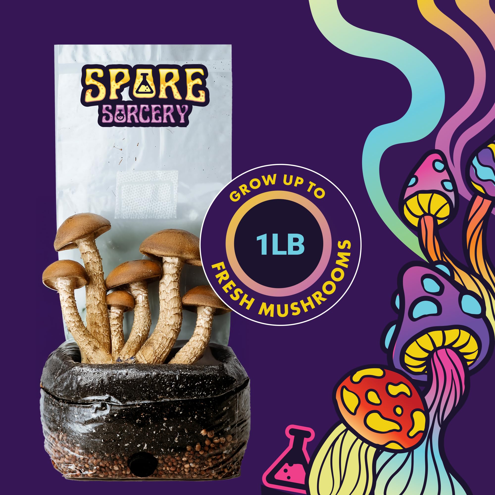 SPORE SORCERY 2 LB Mushroom Grow Bag with self-healing injection port