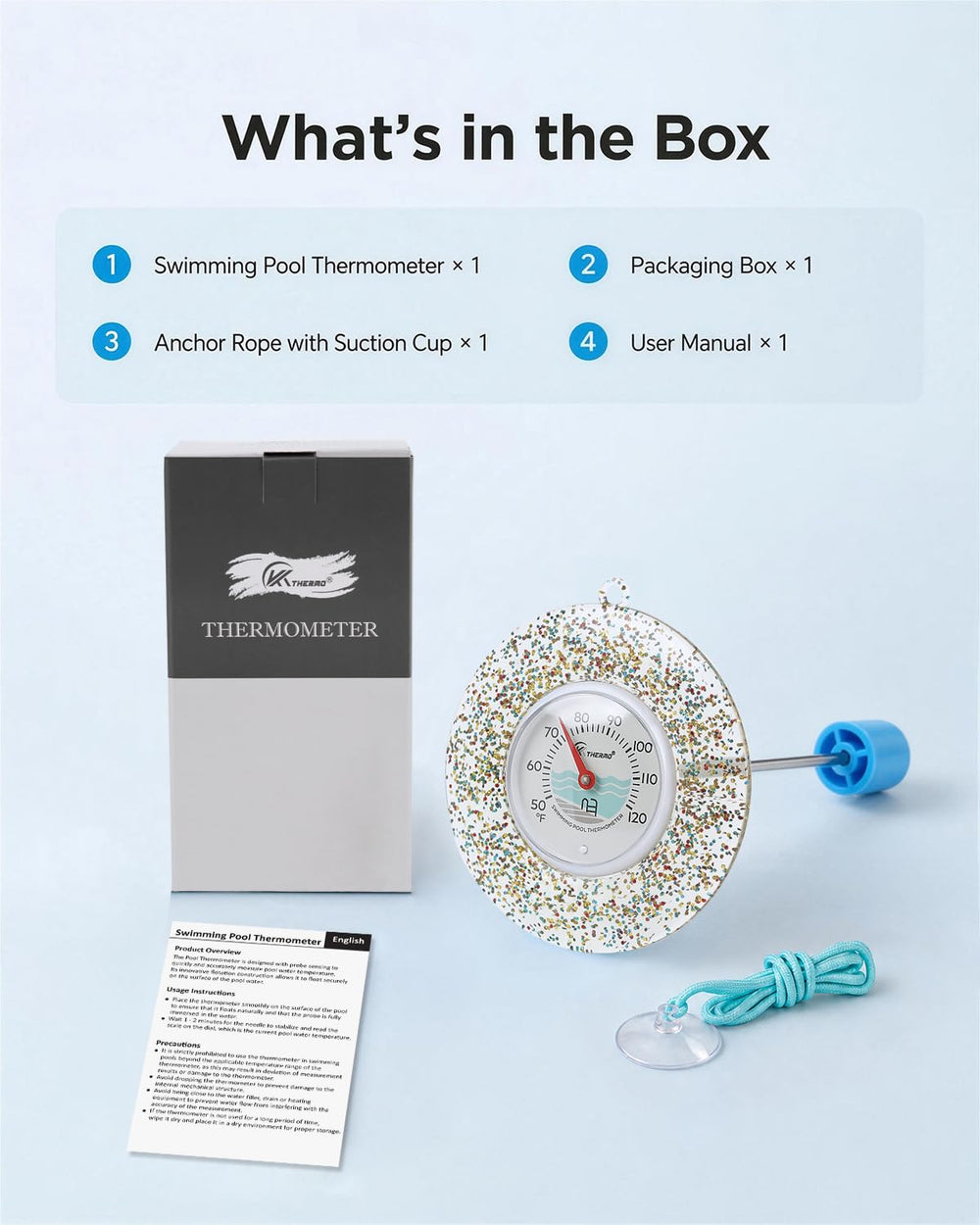 SPOROLWE thermometer showcasing its stainless steel probe and waterproof features