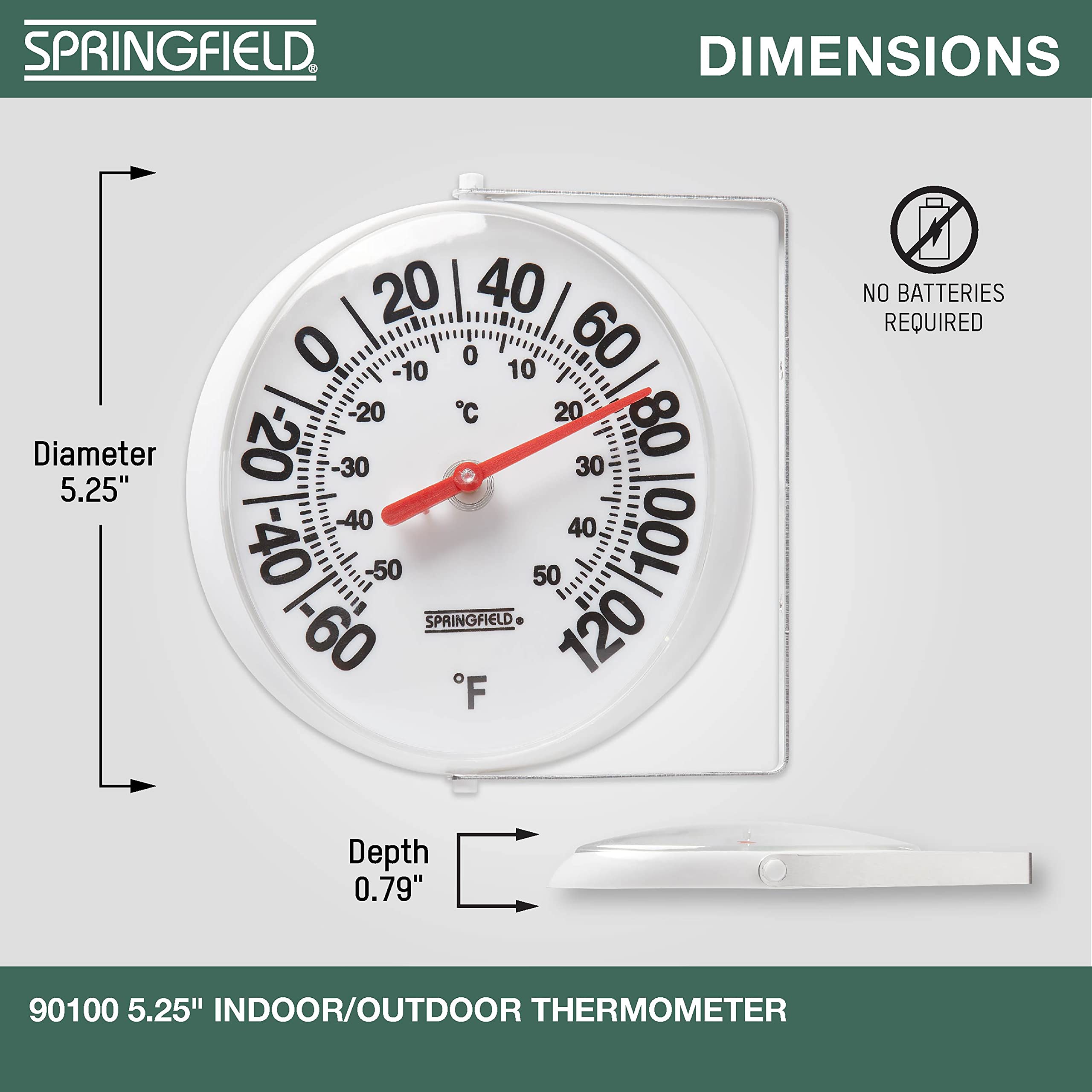 Springfield thermometer displayed in a garden setting