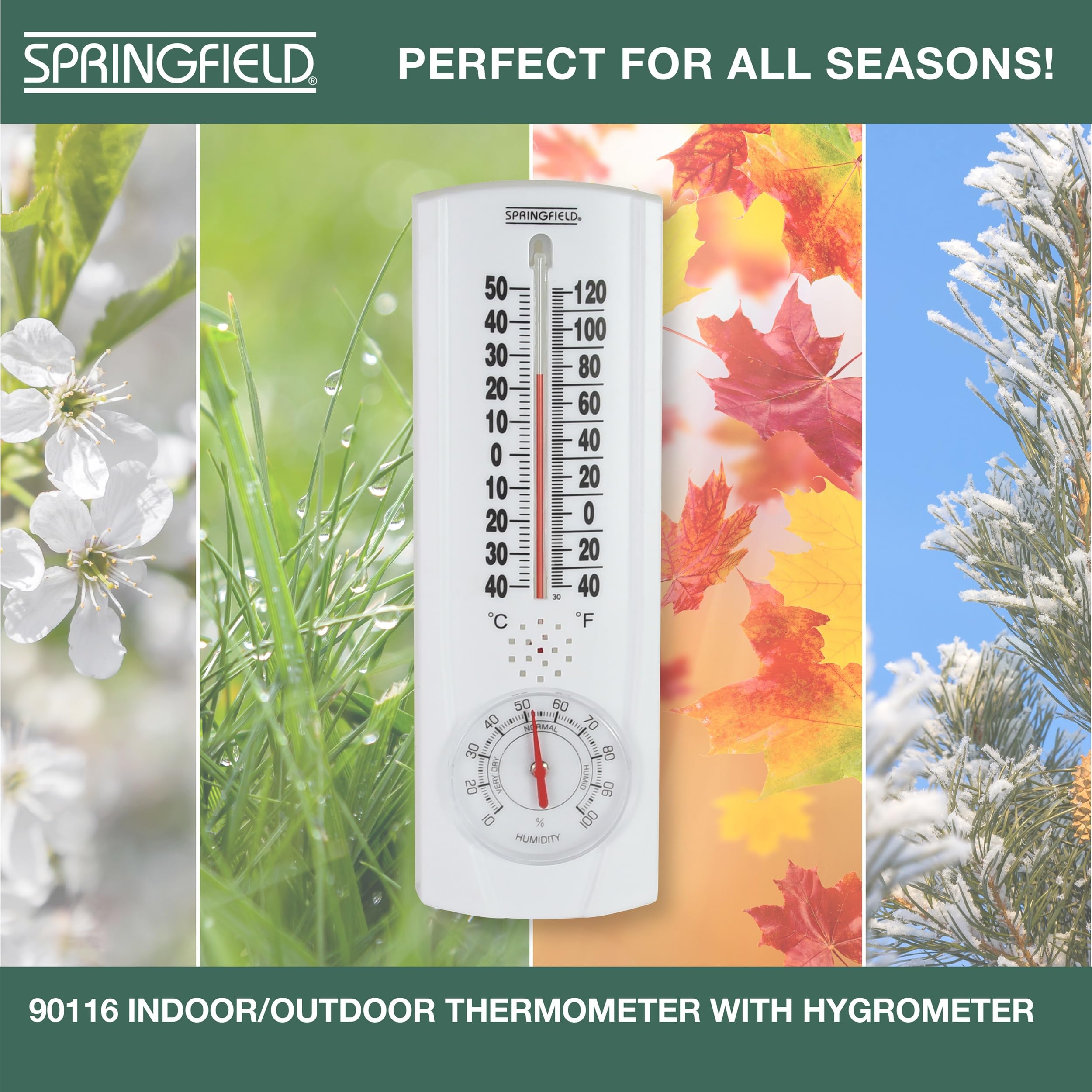 Springfield Thermometer mounted in a garden setting