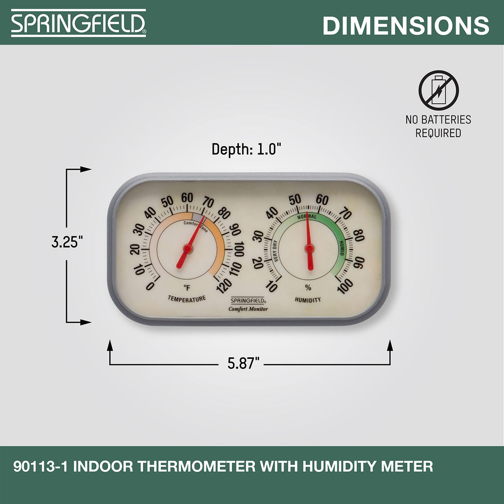 Springfield thermometer with flip-out stand on a desk