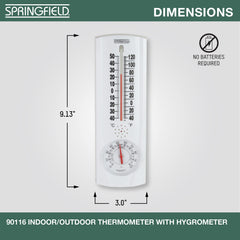 Springfield Vertical Thermometer showing temperature and humidity readings