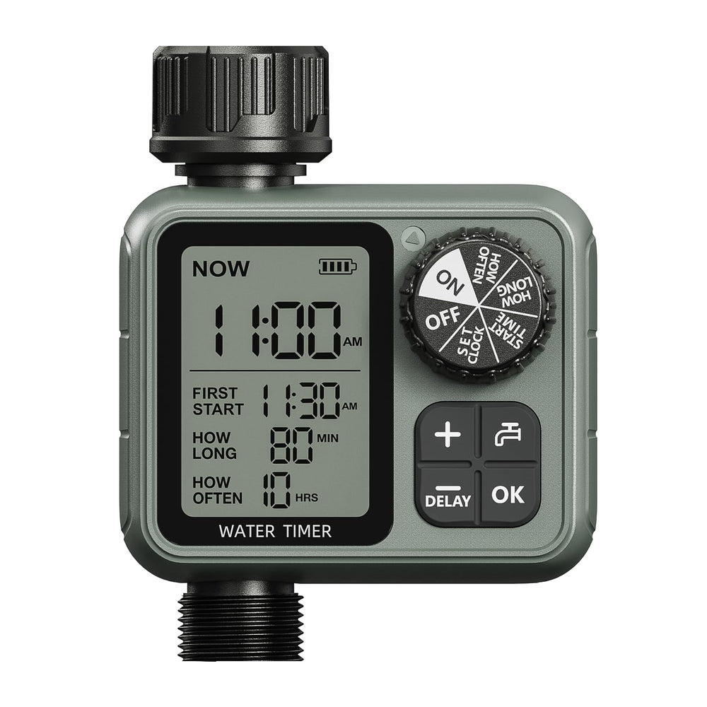 Sprinkler Timer front view with large LCD display