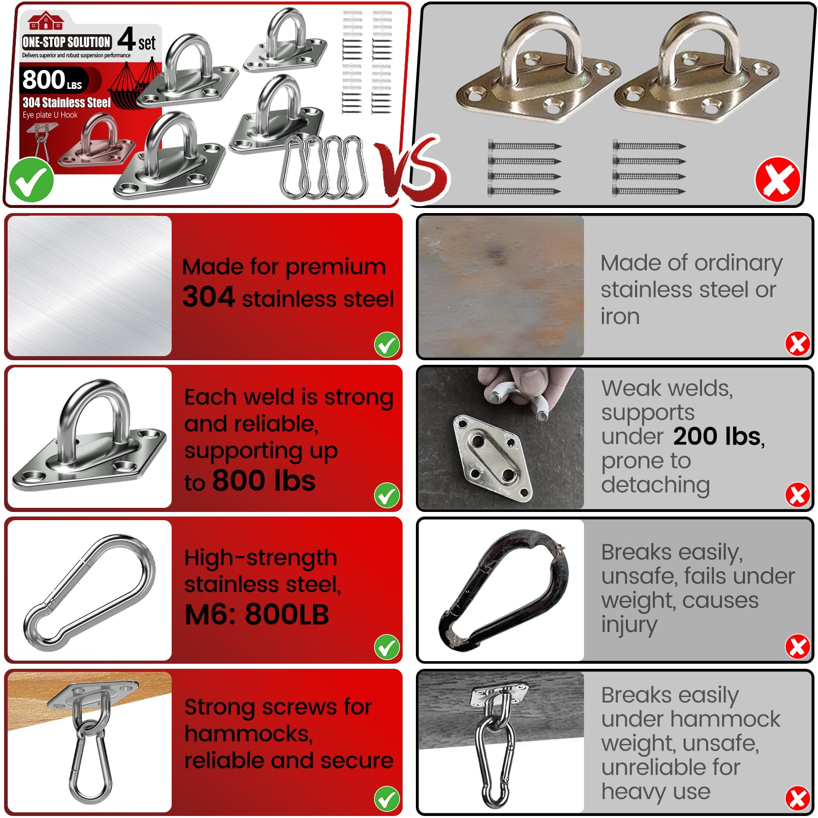 sprookber Pad Eye Hook set packaging