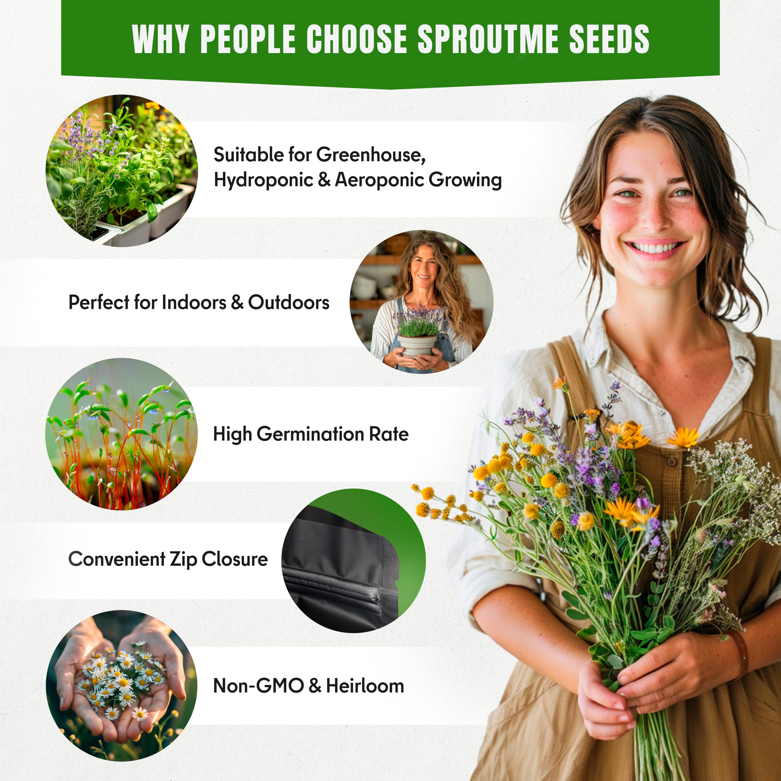 SPROUTME SEEDS Medicinal Herb Seeds Variety Pack – 2950+ Non-GMO Heirloom Seeds