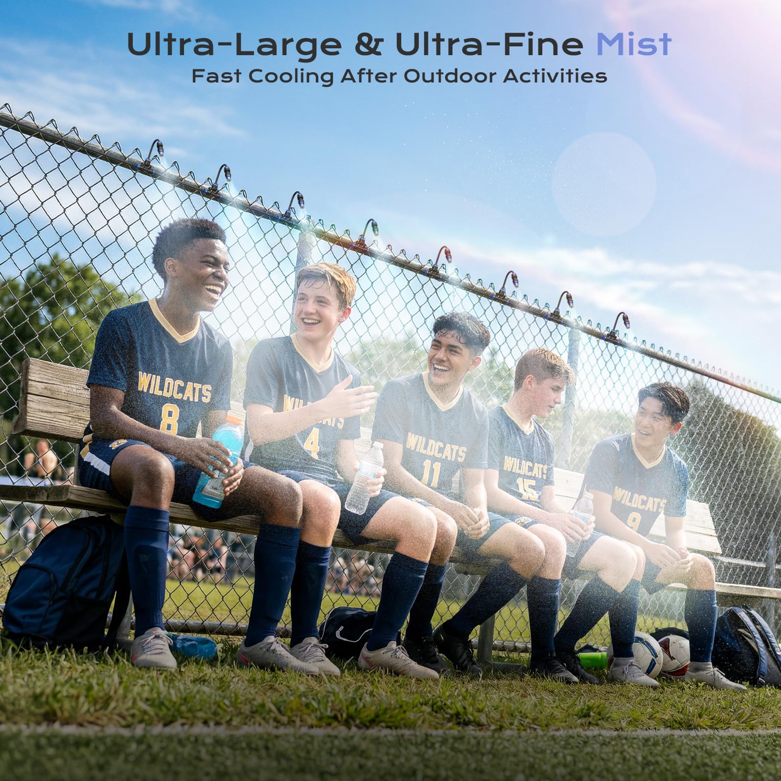 SprzAir misting system showing ultra-fine mist in action