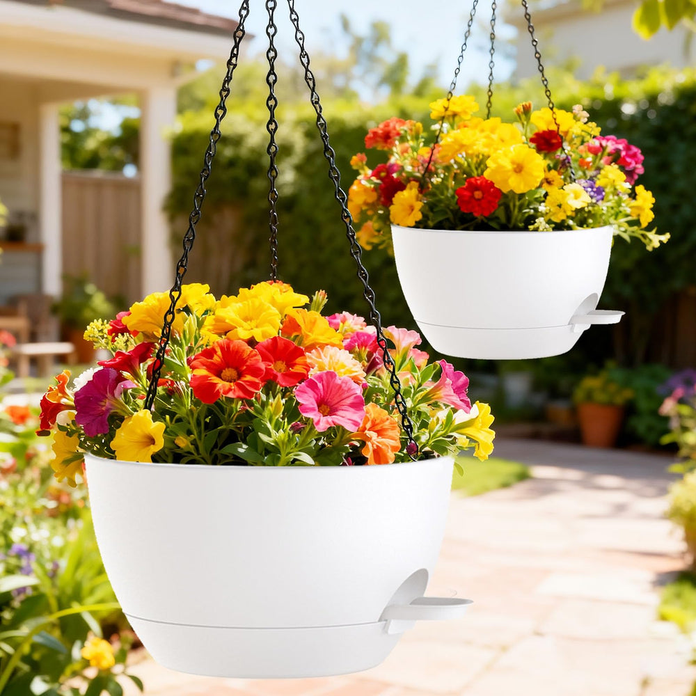 SQKH 12 Inch hanging planter on a balcony