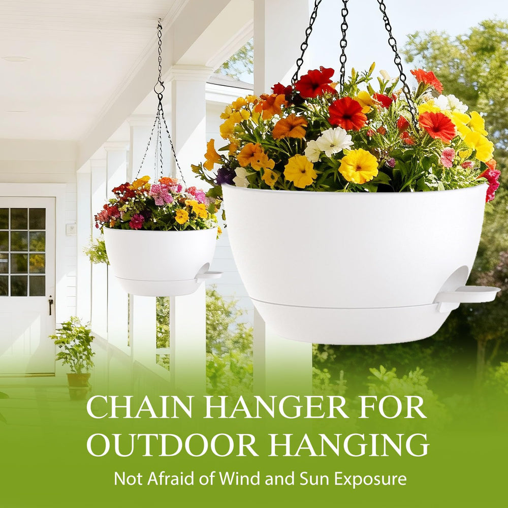 SQKH 12 Inch Self-Watering Hanging Planter side view