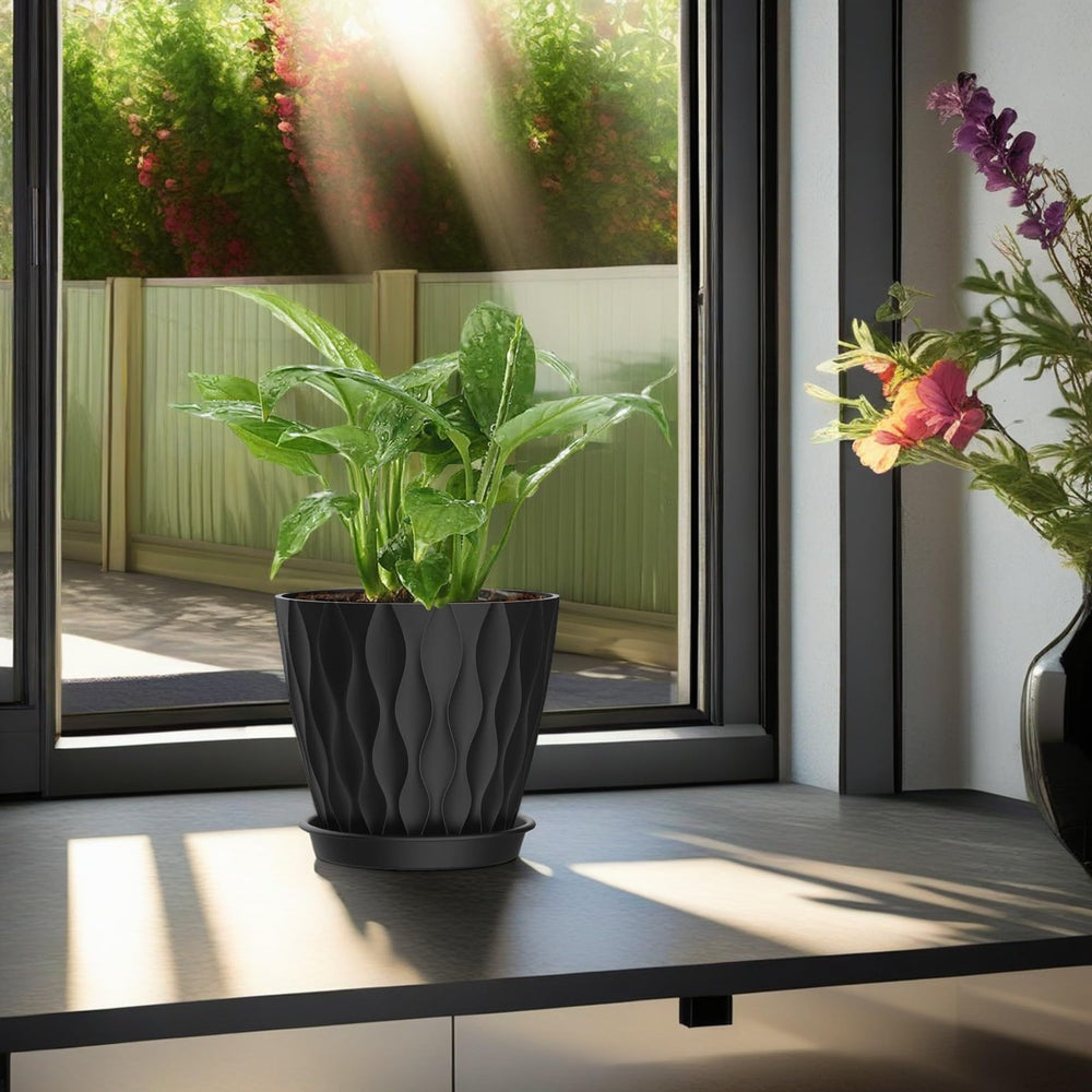 SQKH 4 Inch Plant Pots with herbs ready for indoor gardening