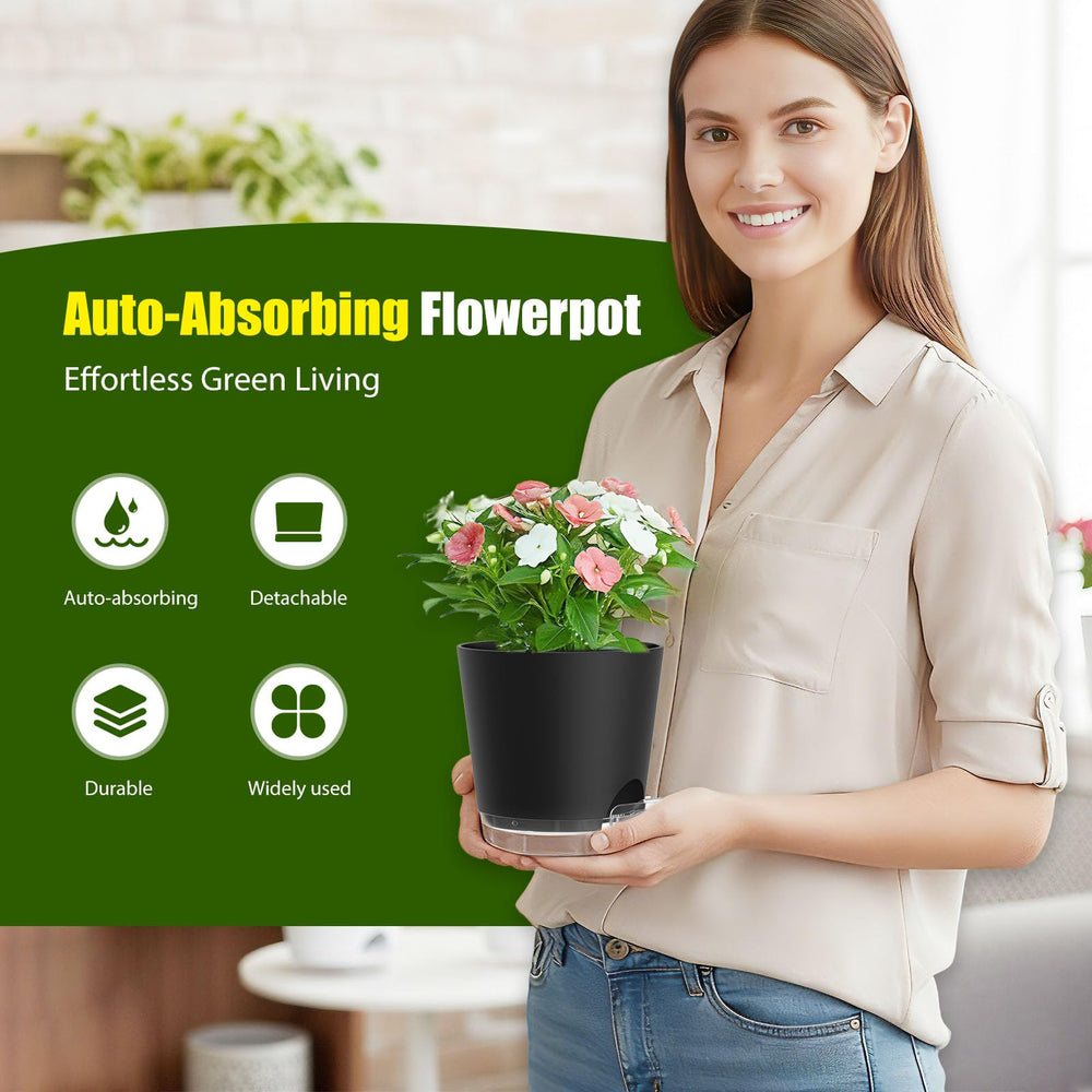 SQKH 6 Inch Self-Watering Pot showing root growth visibility