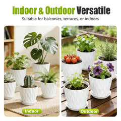 SQKH 8 Inch Plastic Plant Pot with drainage holes close-up