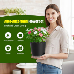 SQKH 8 Inch self-watering pots with clear saucers