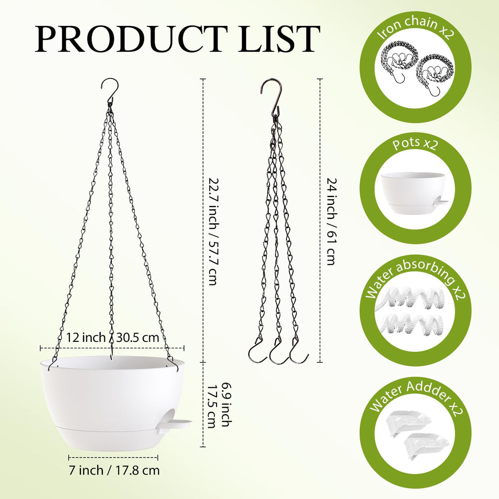 SQKH hanging basket with chain and saucer