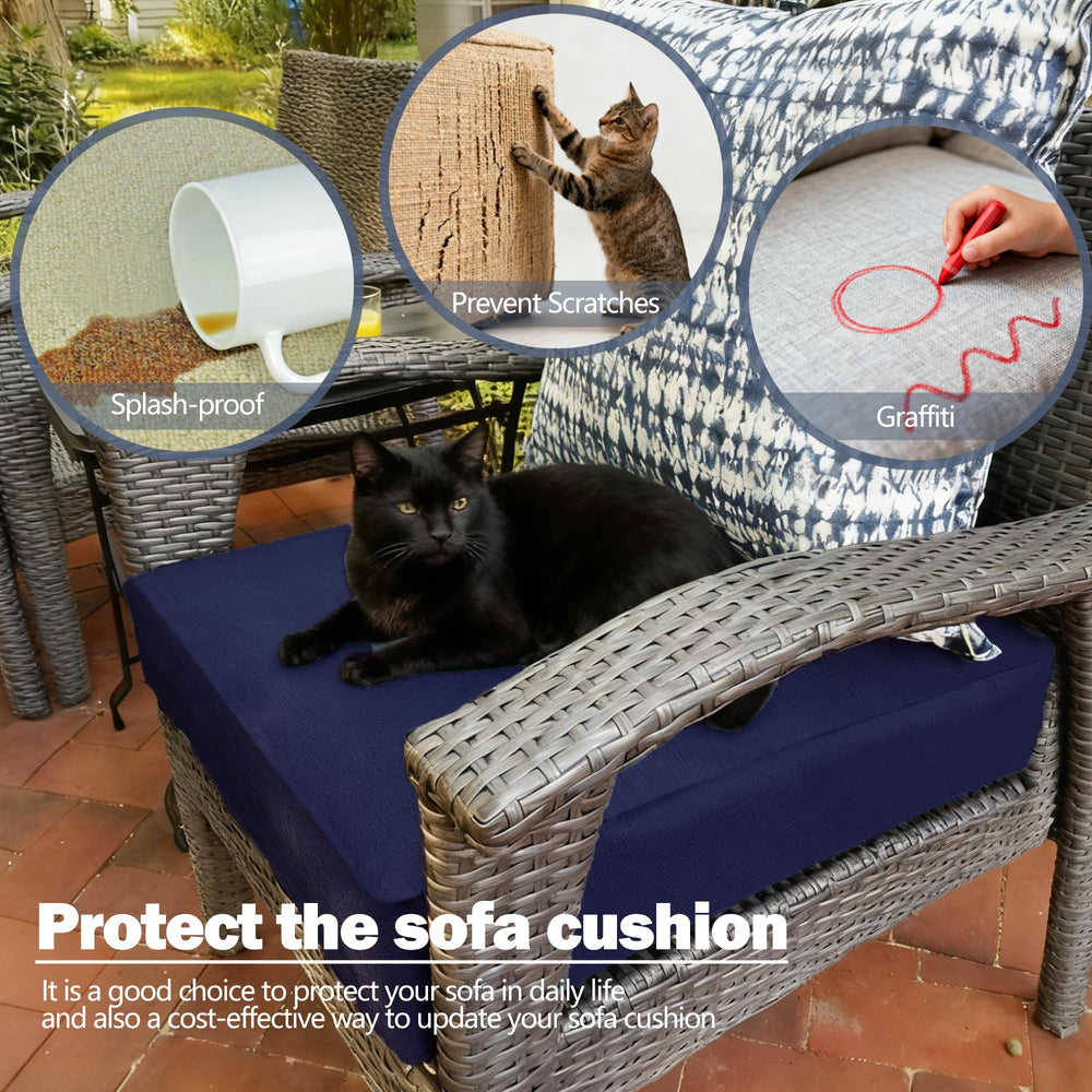 Sqodok Outdoor Cushion Cover dark blue fabric texture