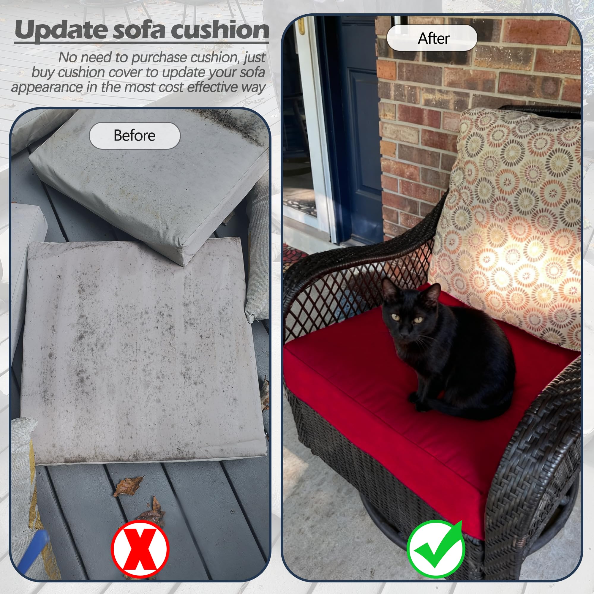 Sqodok Outdoor Cushion Cover packaging, 2 Pack
