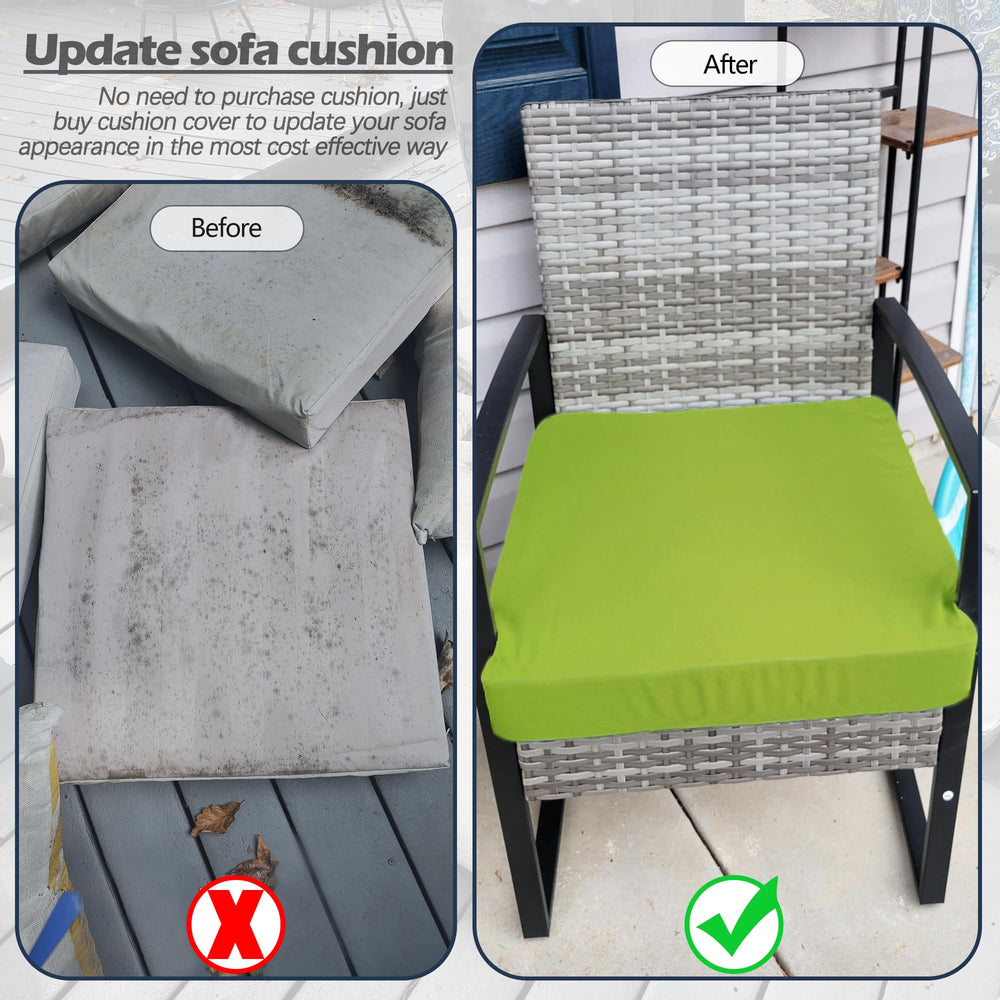 Sqodok Outdoor Cushion Covers 18x18 inch green close-up