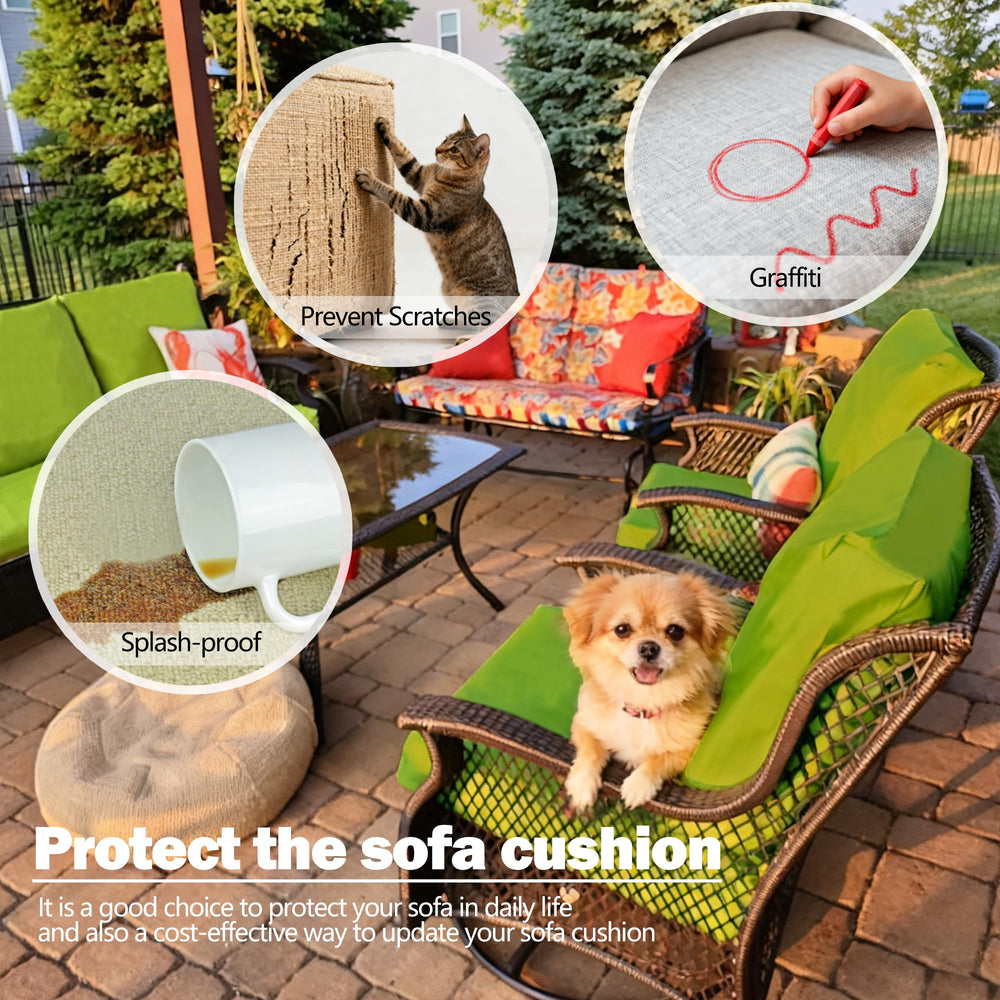Sqodok Outdoor Cushion Covers 18x18 inch green with cushion