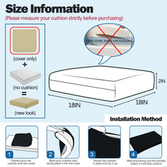 Sqodok Outdoor Cushion Covers 18x18 inch Tan side view