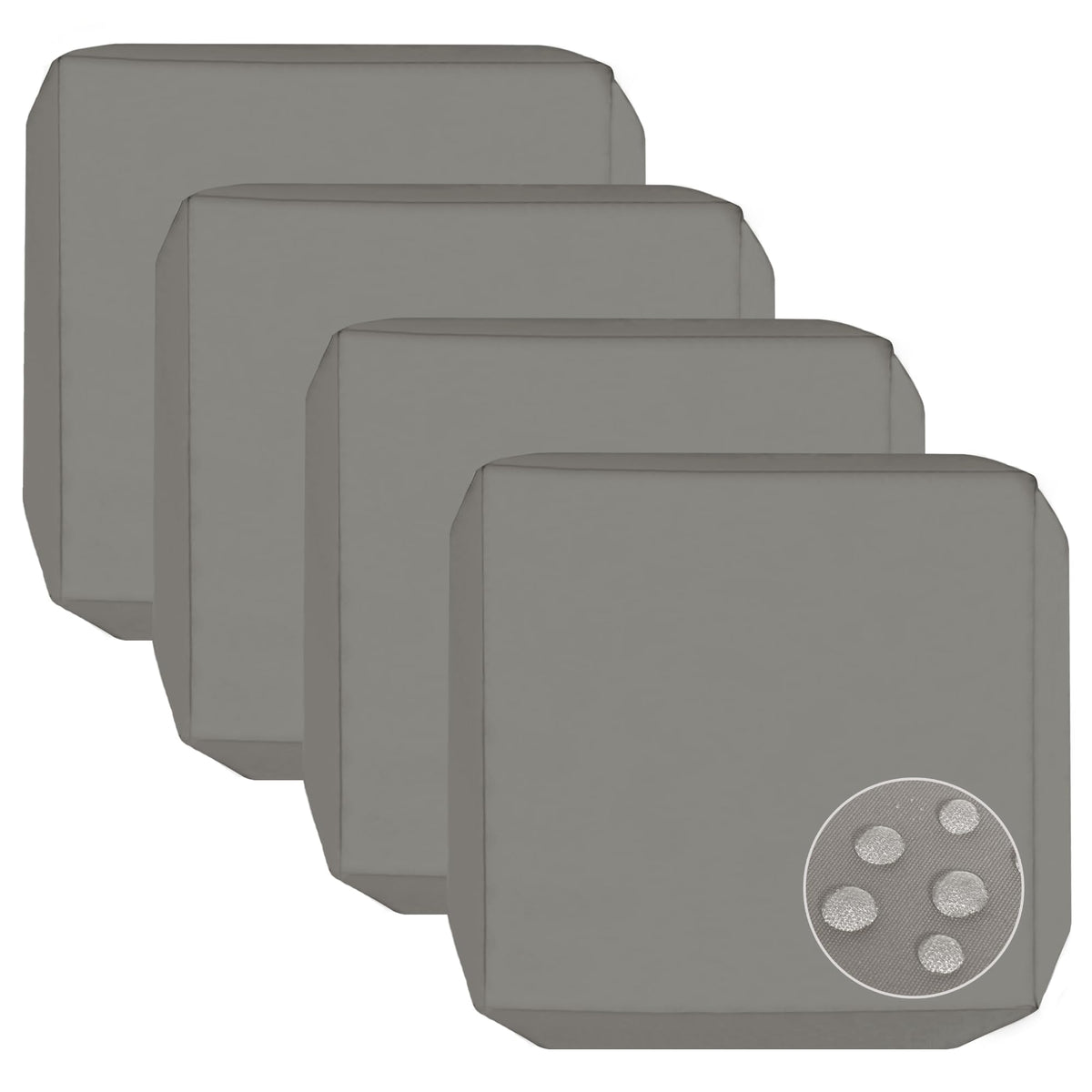 Sqodok Patio Cushion Cover 4-Pack in Grey, front view
