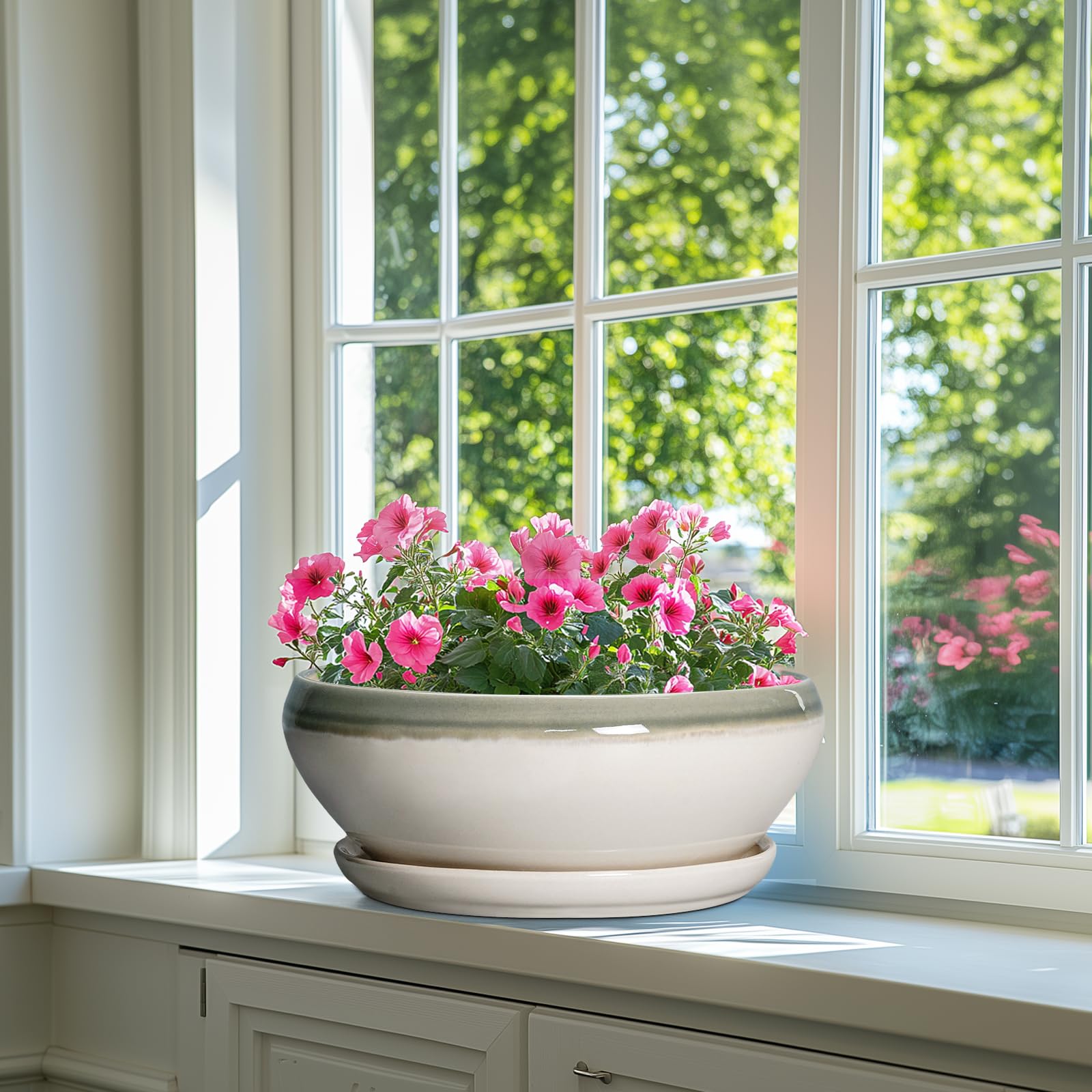 SQOWL decorative planter in a living room setting
