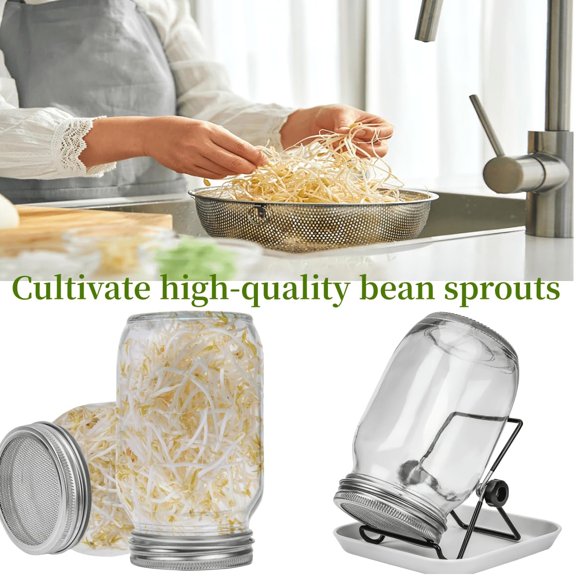 Square drip tray included in the Lulonpon Sprouting Kit