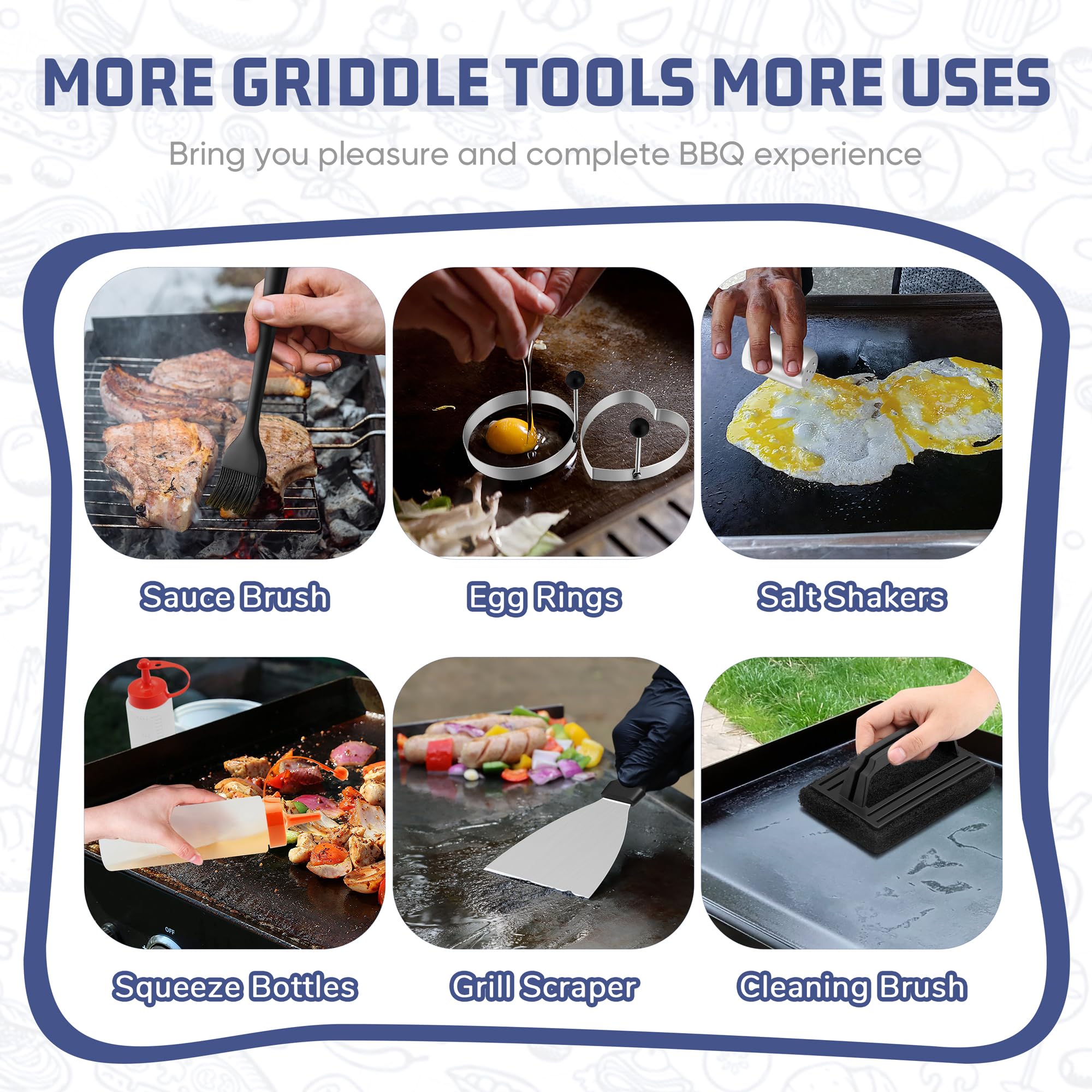 Squeeze bottles and egg rings from HaSteeL BBQ kit