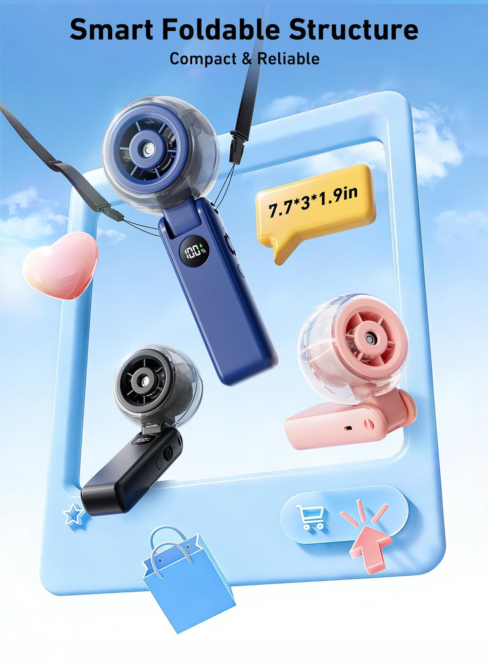 SSICAL Portable Handheld Misting Fan in outdoor setting