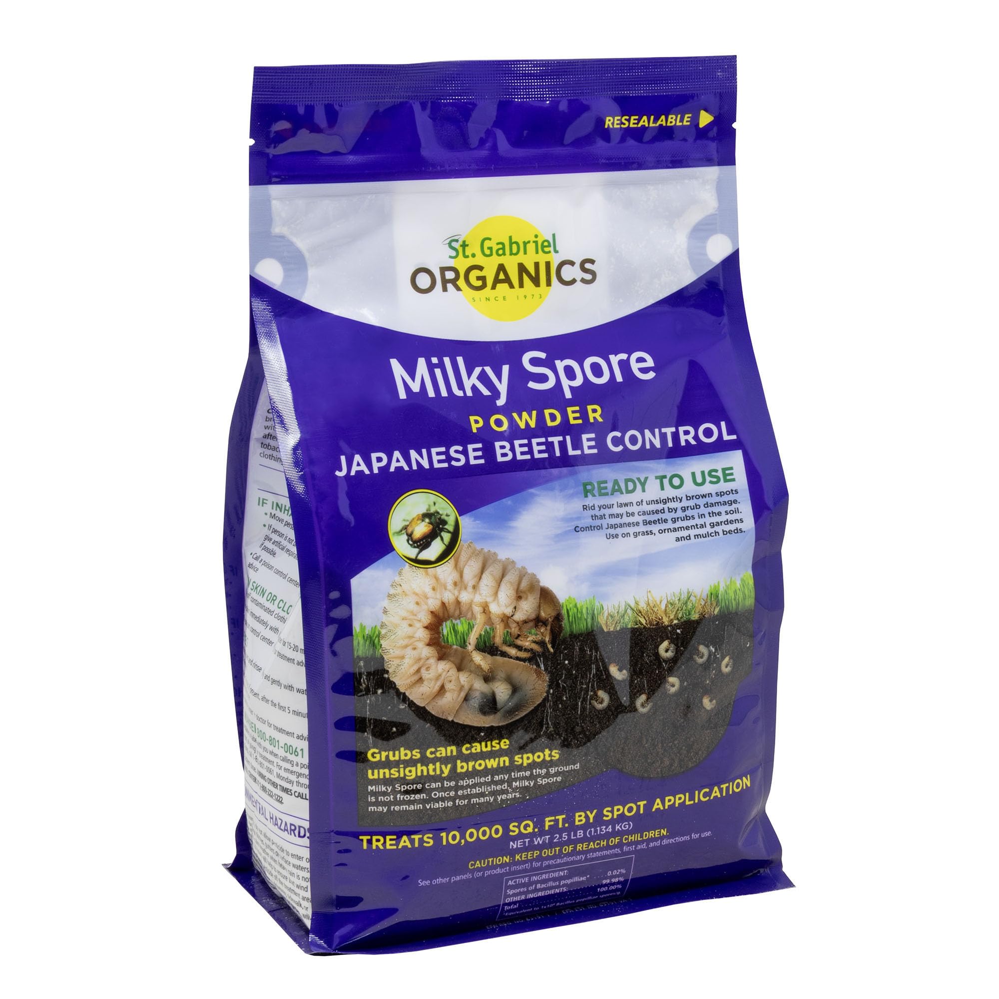 St. Gabriel Laboratories Milky Spore Powder Grub Control 40oz package front view