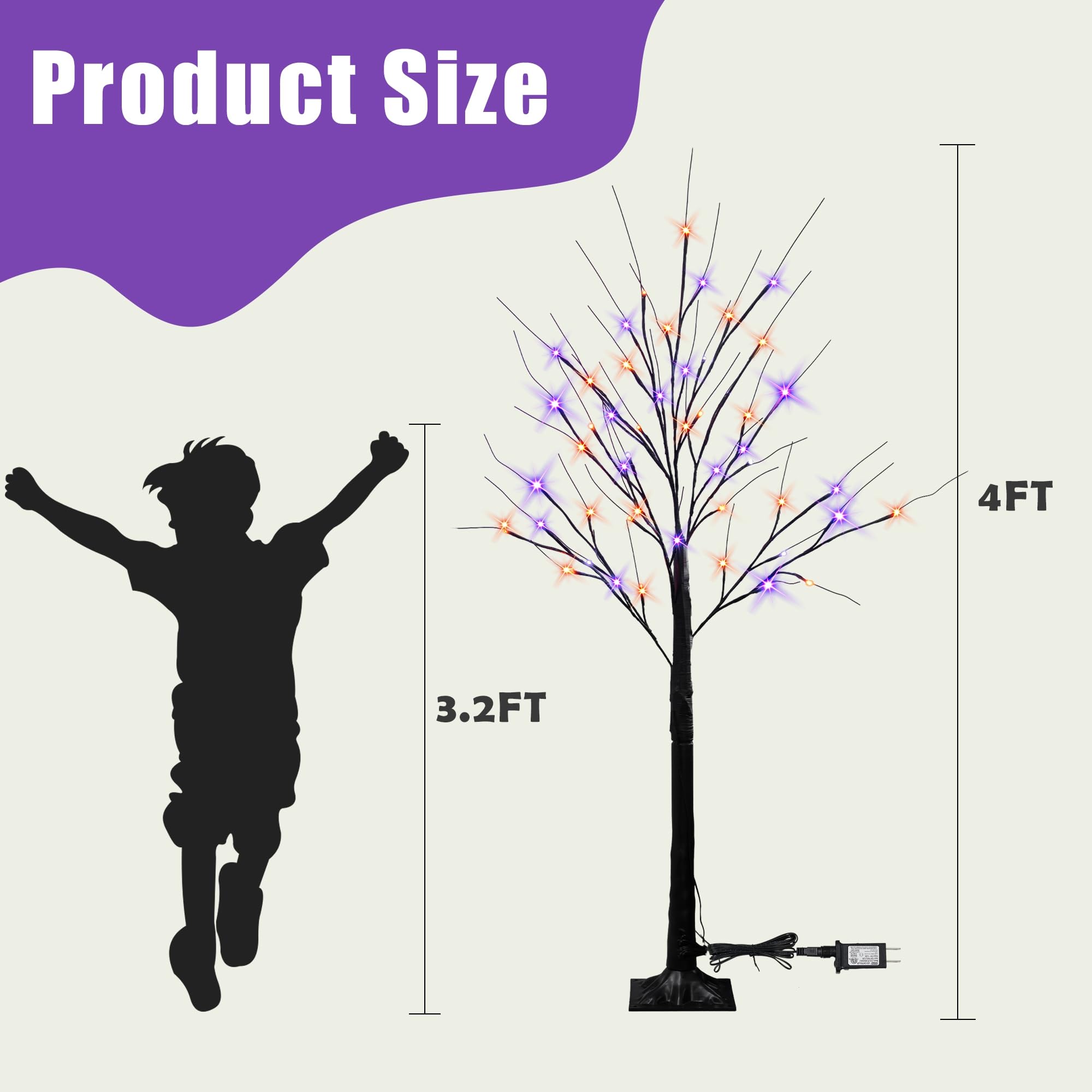 Stable base of Dazzle Bright 4FT Halloween lighted birch tree
