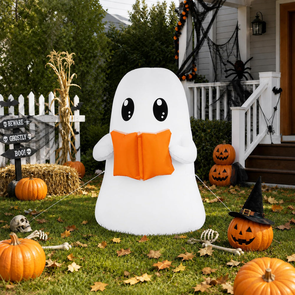 Stable setup of Motionchic inflatable ghost with water bags and stakes