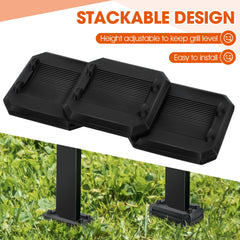 Stacked ElectricWise rubber leveling shims for grills