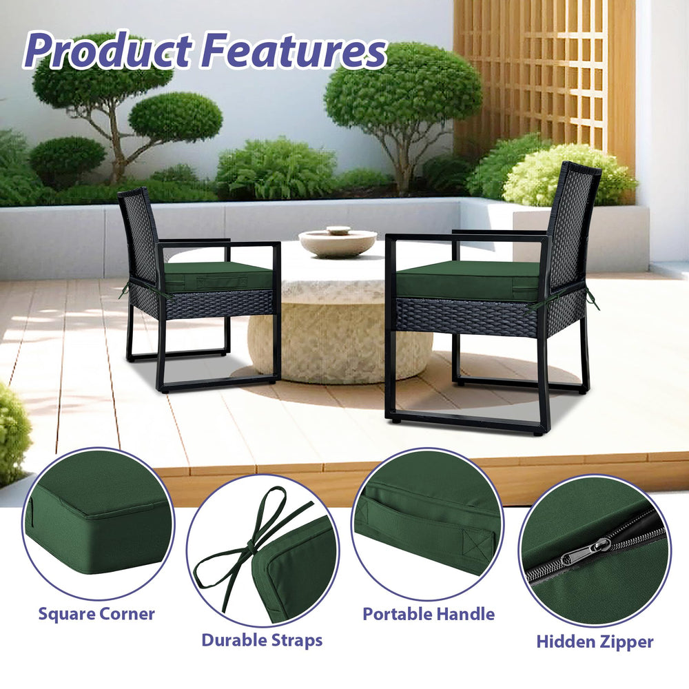 Stacked IPYNBAP Outdoor Chair Cushions in Forest Green