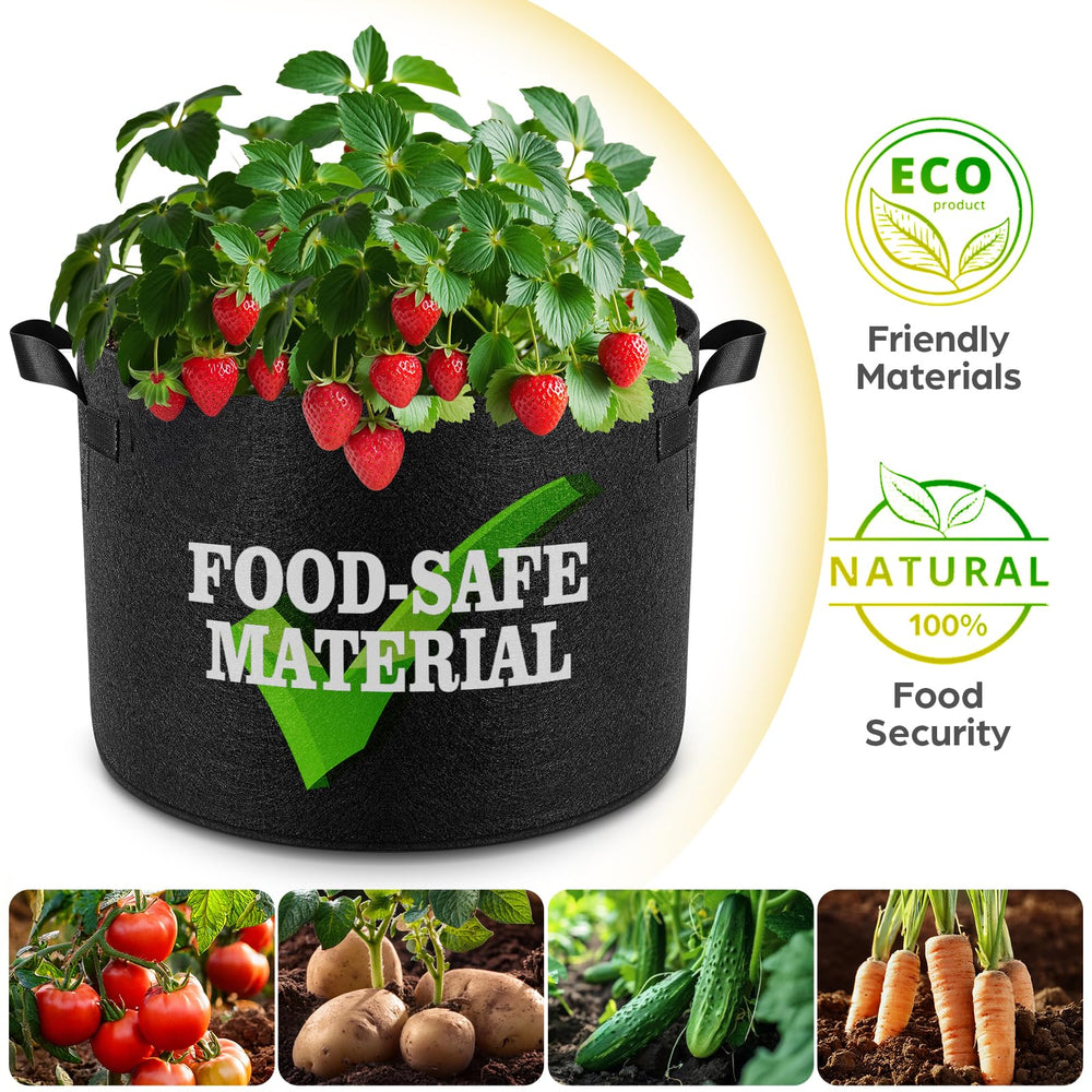 Stacked Jorvila 5 Gallon Grow Bags for storage