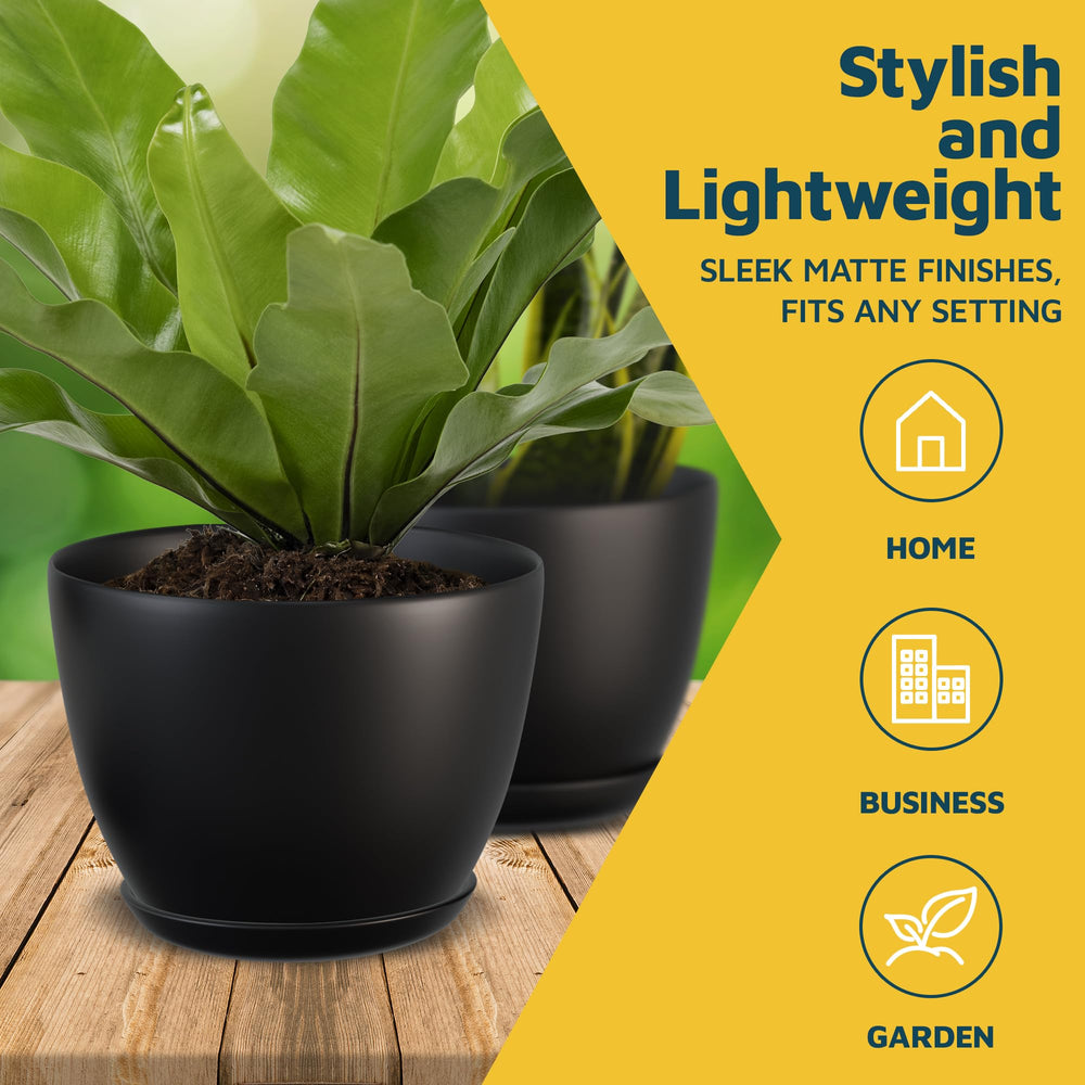 Stacked Lifemaster Plant Pots for space-saving storage