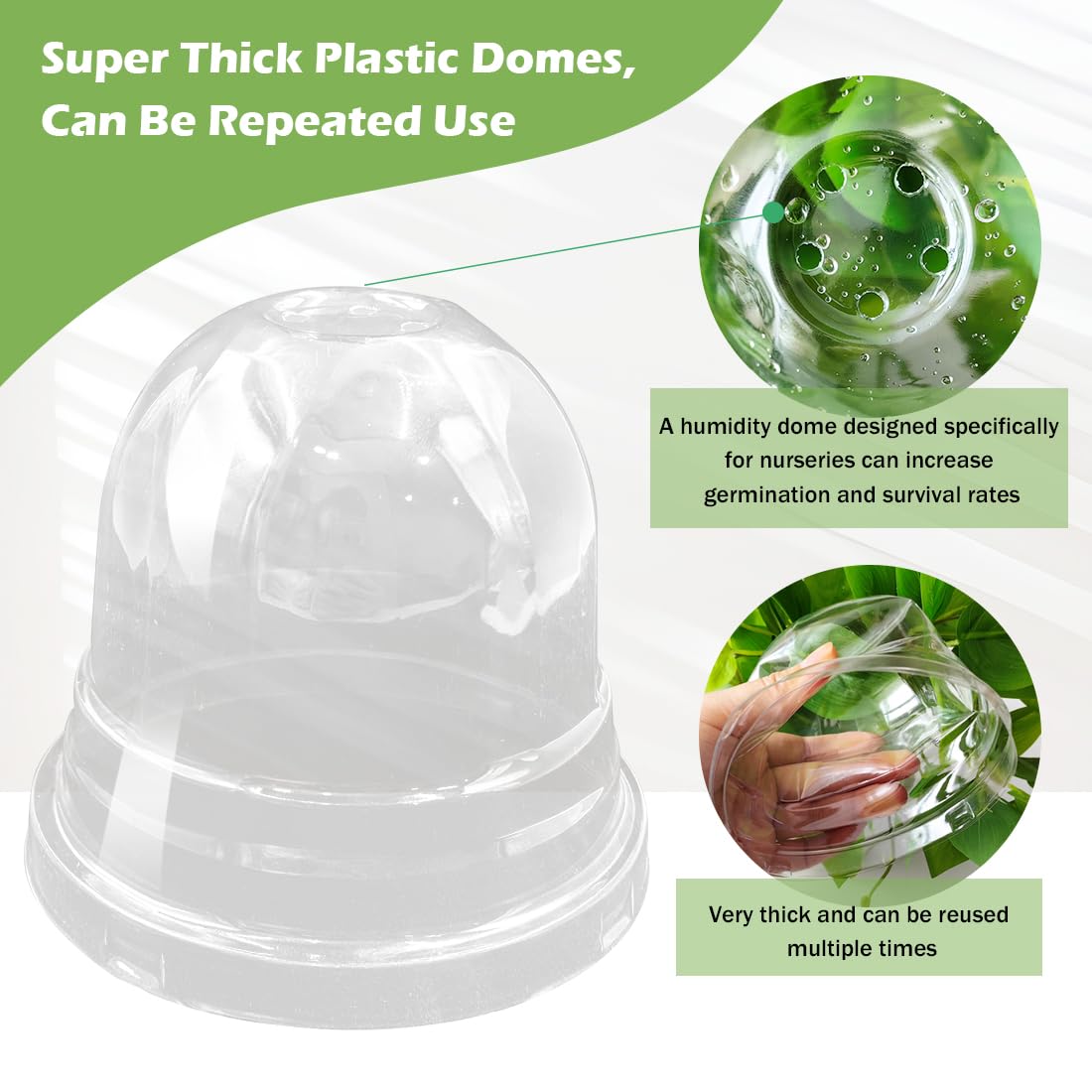 Stacked RooTrimmer humidity domes for easy storage