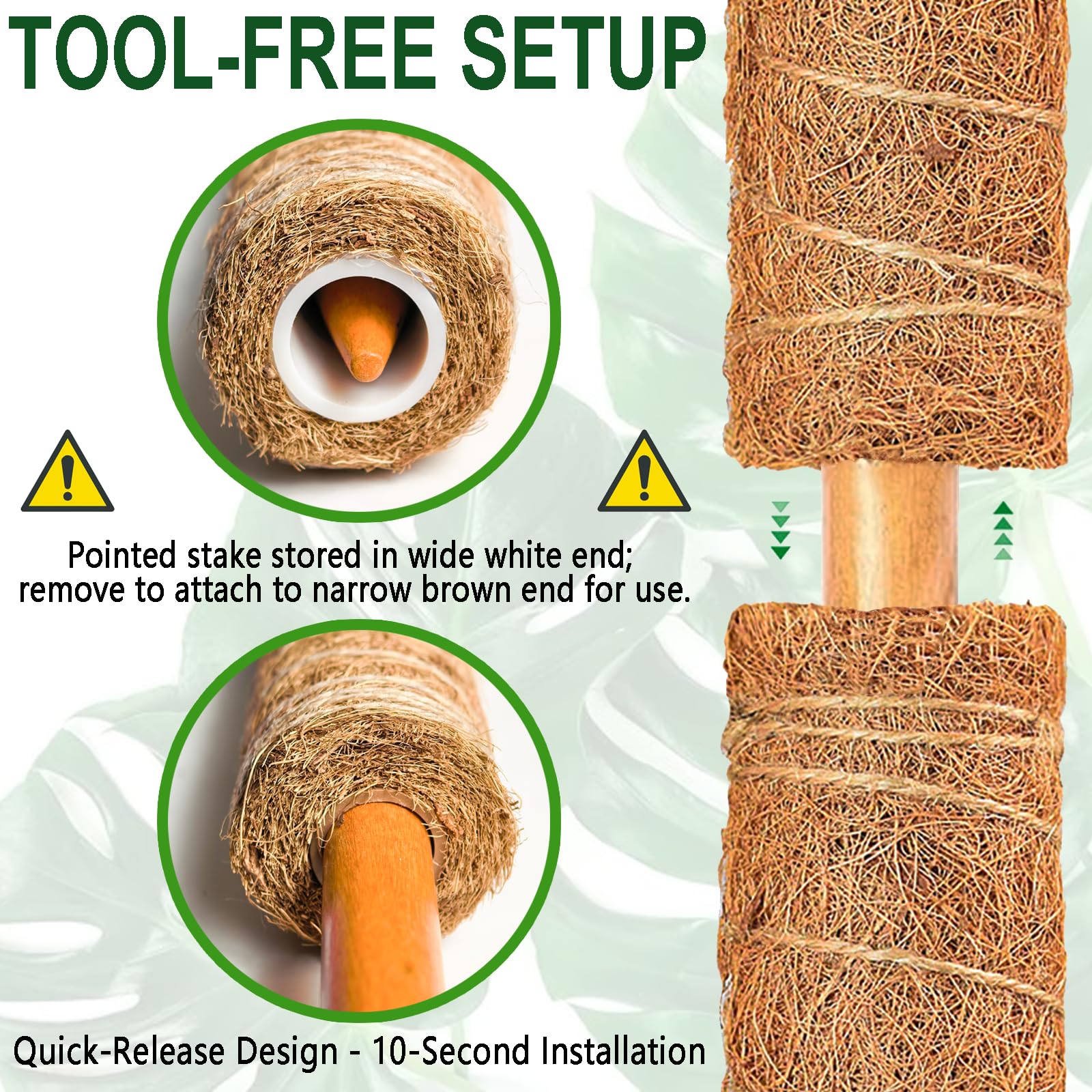 Stacked Soupiar Moss Poles for climbing plants