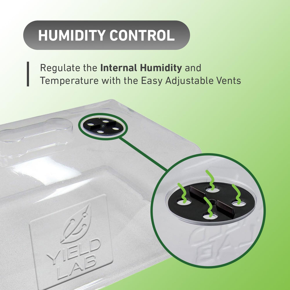 Stacked Yield Lab humidity domes for plant propagation