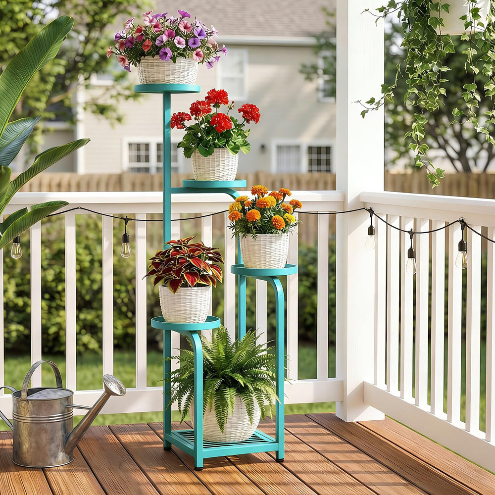 Staggered display of plants on TOSKING 5-Tier Stand