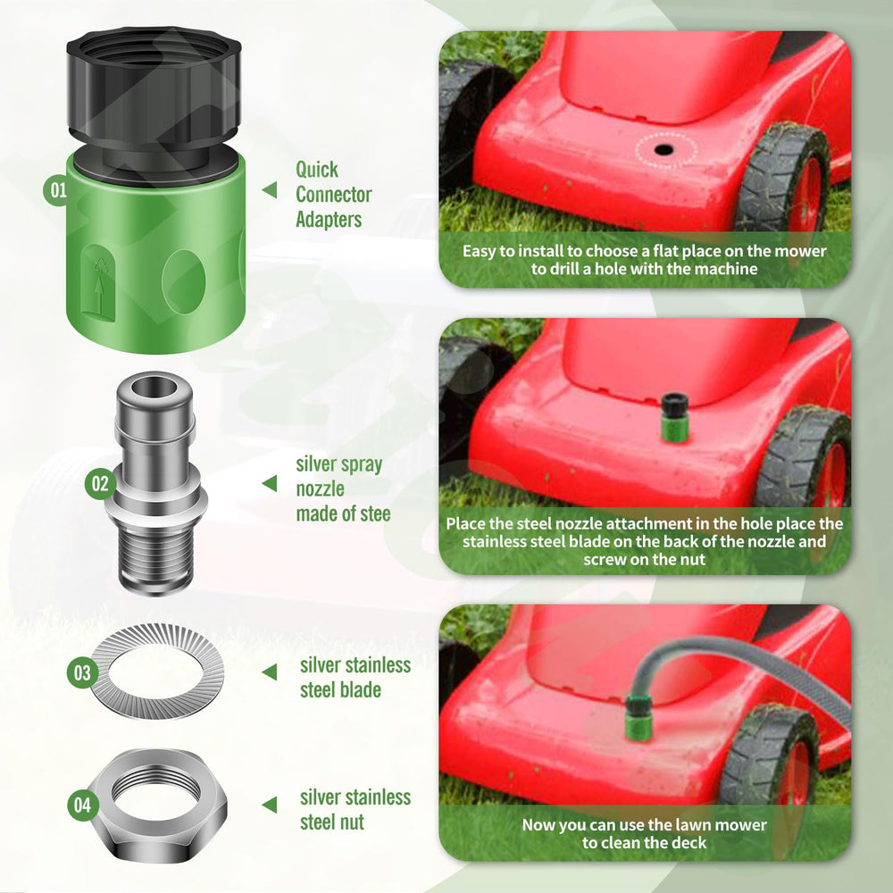 Stainless steel blades from the Haiouus Lawn Mower Deck Wash Kit