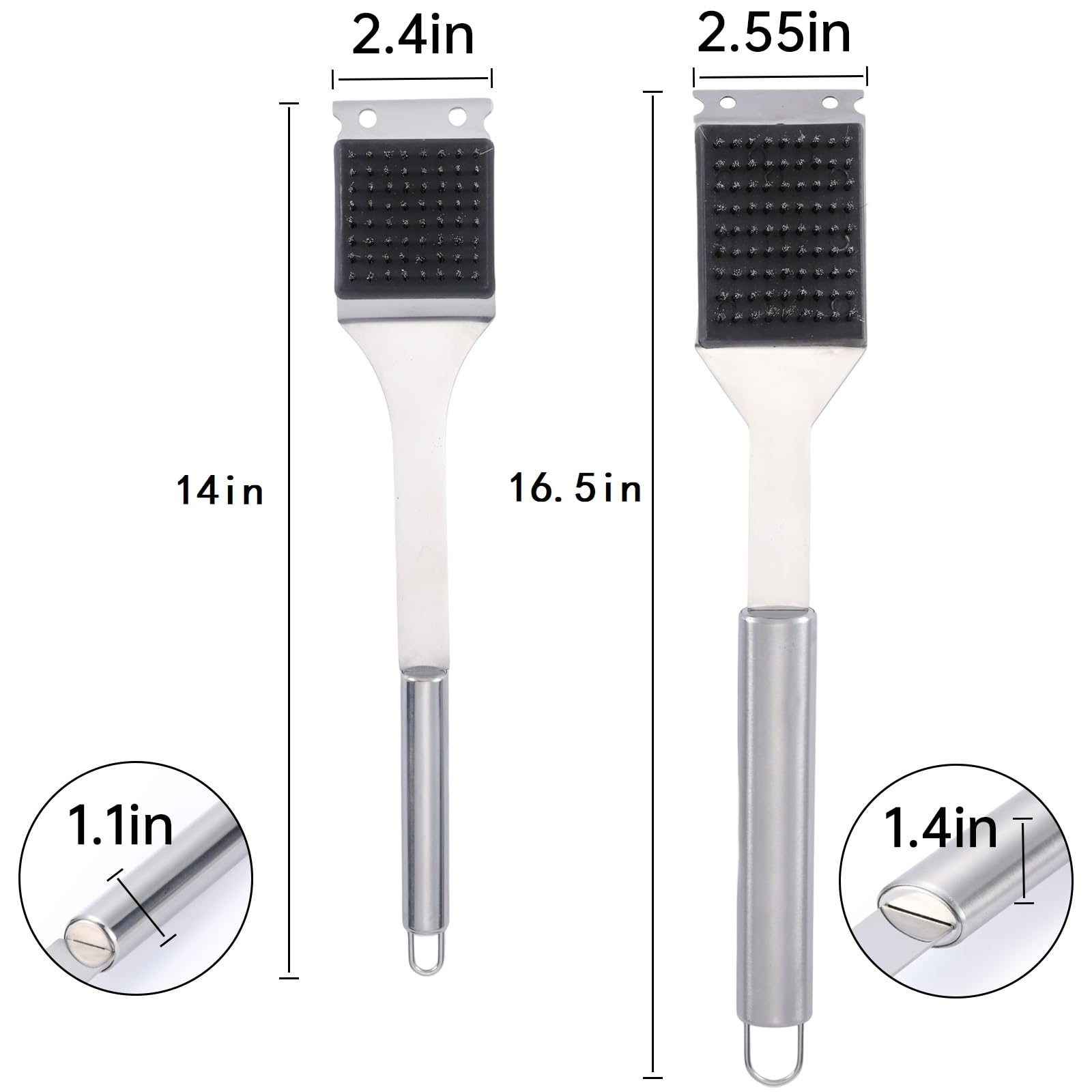 Stainless steel bristles of Edgnb grill brush close-up