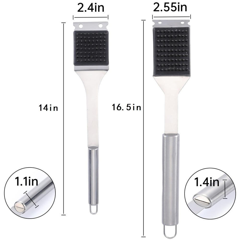 Stainless steel bristles of Edgnb grill brush close-up