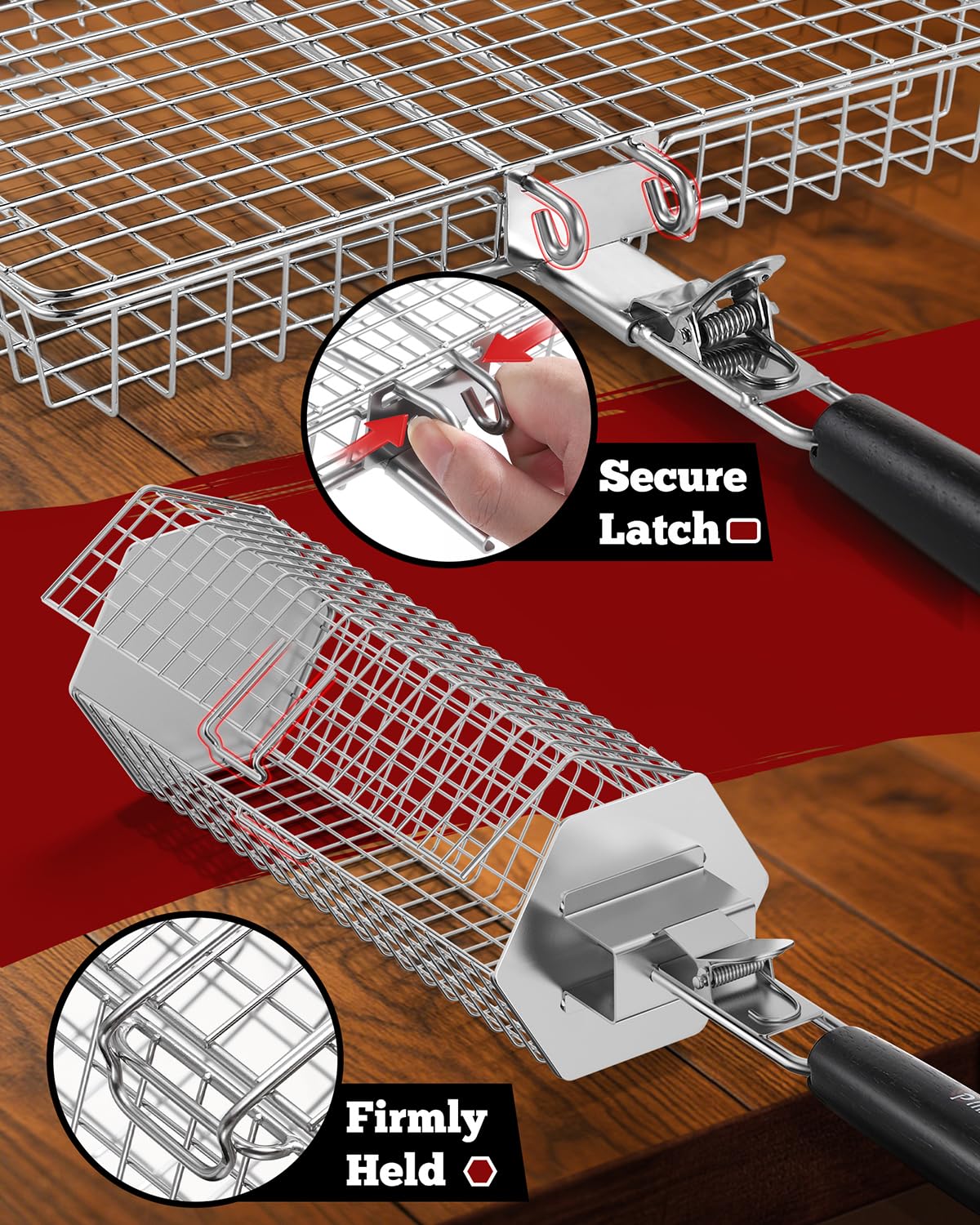 Stainless steel construction of PitInnov grill baskets