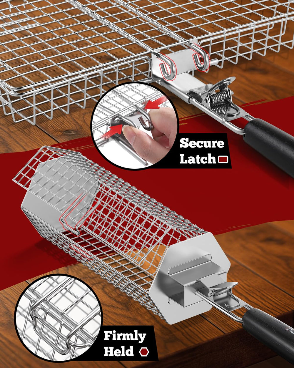 Stainless steel construction of PitInnov grill baskets