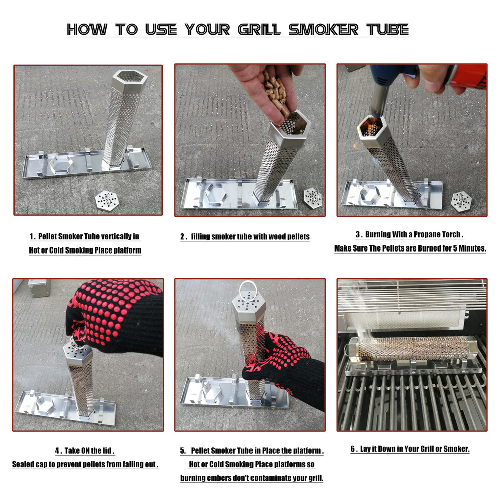 Stainless steel tray catching pellet ash from smoker tube