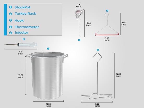 Stainless steel turkey stand included with the fryer kit