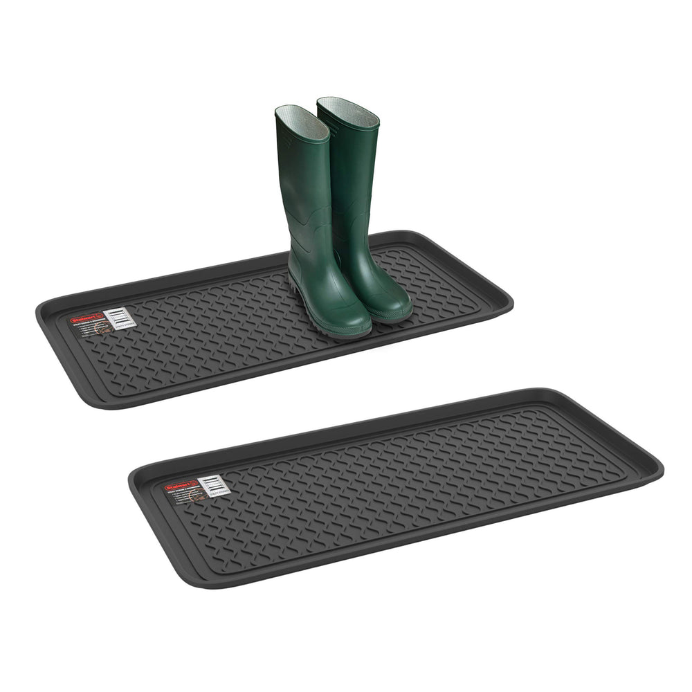 Stalwart Boot Tray Set of 2 showing large black trays