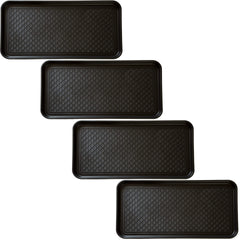 Stalwart Boot Tray Set of 4, black plastic trays front view