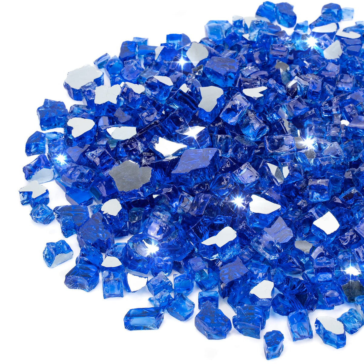 Stanbroil Cobalt Blue Reflective Fire Glass 10 lb bag front view