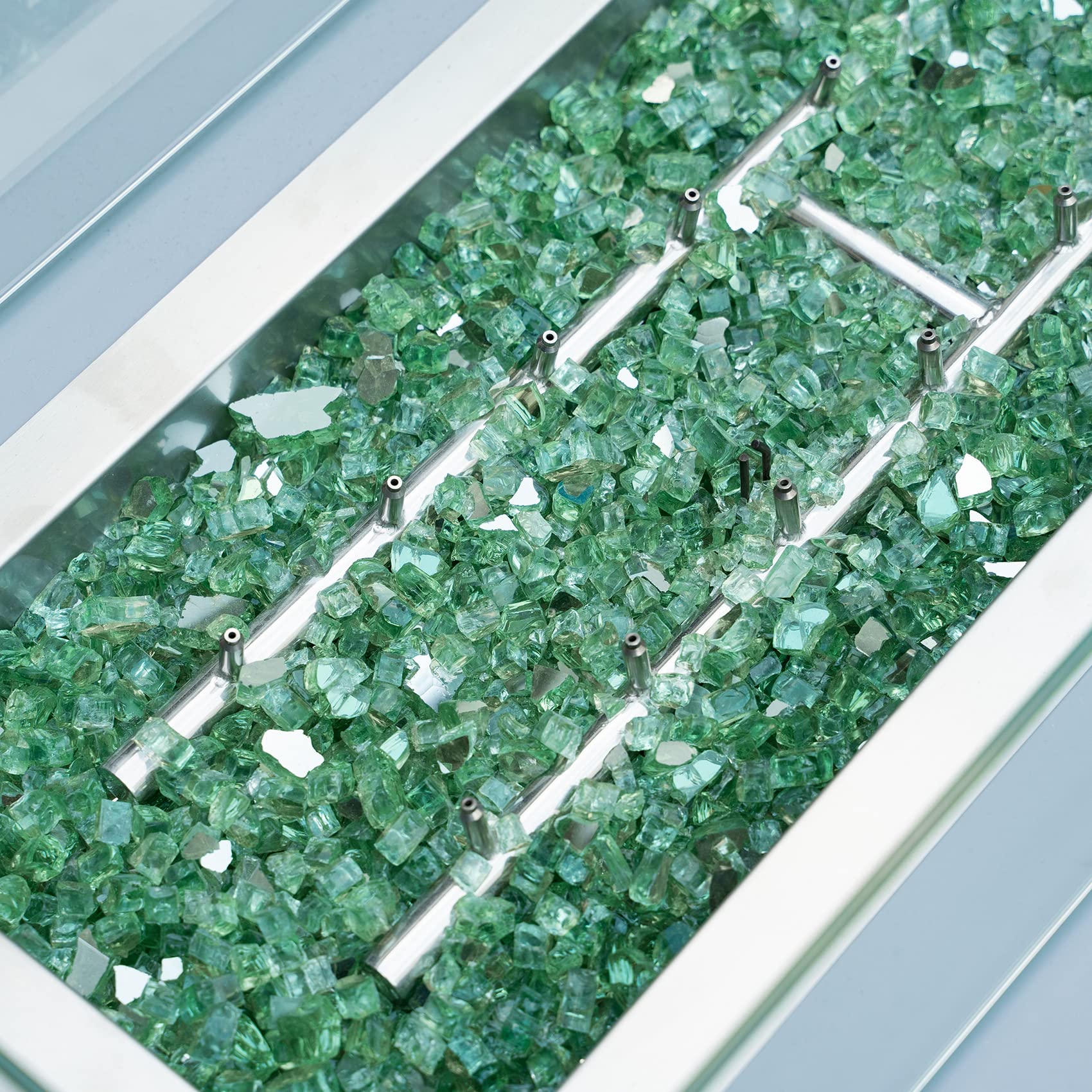 Stanbroil fire glass being cleaned with vinegar and water